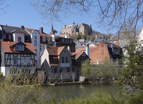 Marburg an der Lahn mit Blick zum Schloss